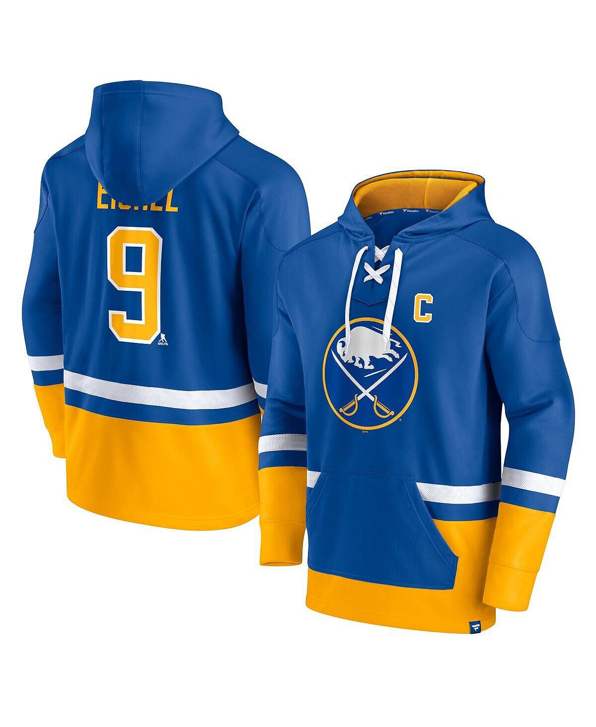 

Мужская фирменная толстовка с капюшоном jack eichel royal, gold buffalo sabers player со шнуровкой и v-образным вырезом Fanatics, мульти