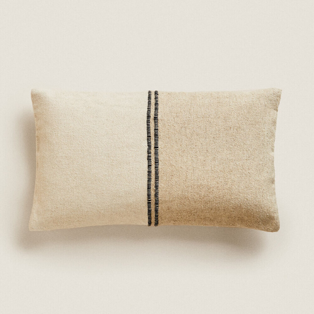 

Zara Home Contrast Lines, бежевый/белый