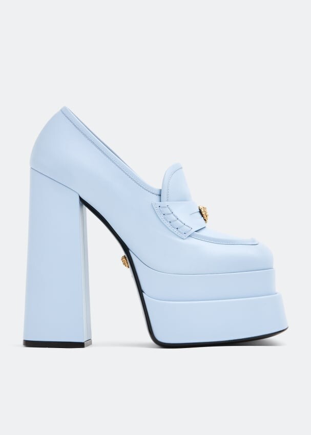

Лоферы VERSACE Intrico platform loafers, синий