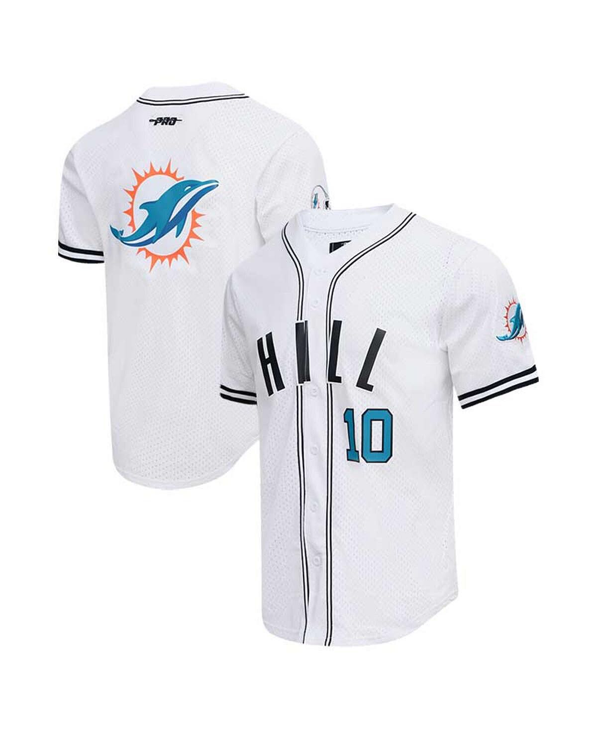 Мужская футболка tyreek hill white miami dolphins mesh baseball на пуговицах Pro Standard, белый