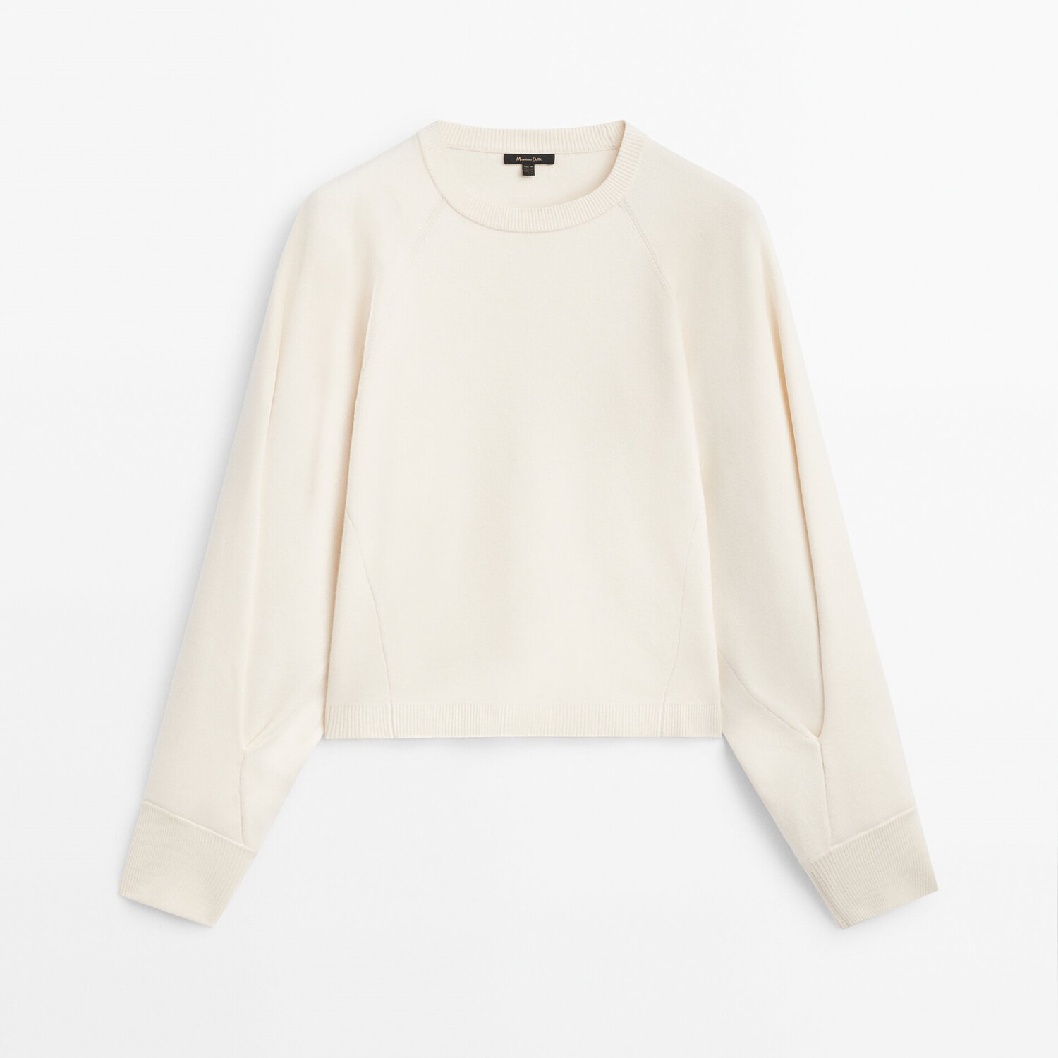 

Джемпер Massimo Dutti Knit With Cropped Sleeves, кремовый, Бежевый