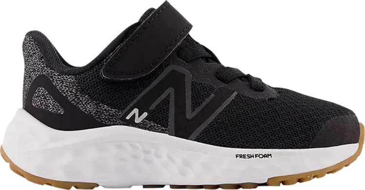 

Кроссовки New Balance Fresh Foam Arishi v4 Bungee Lace Toddler 'Black White Gum', черный
