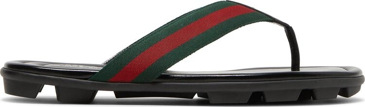 

Кроссовки Gucci Leather Web Thong Black, черный