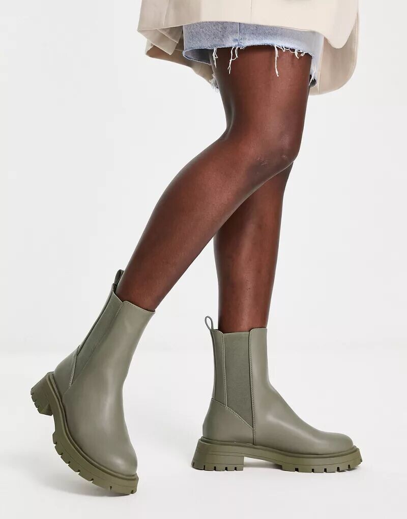 

Массивные ботинки челси цвета хаки ASOS Alfie