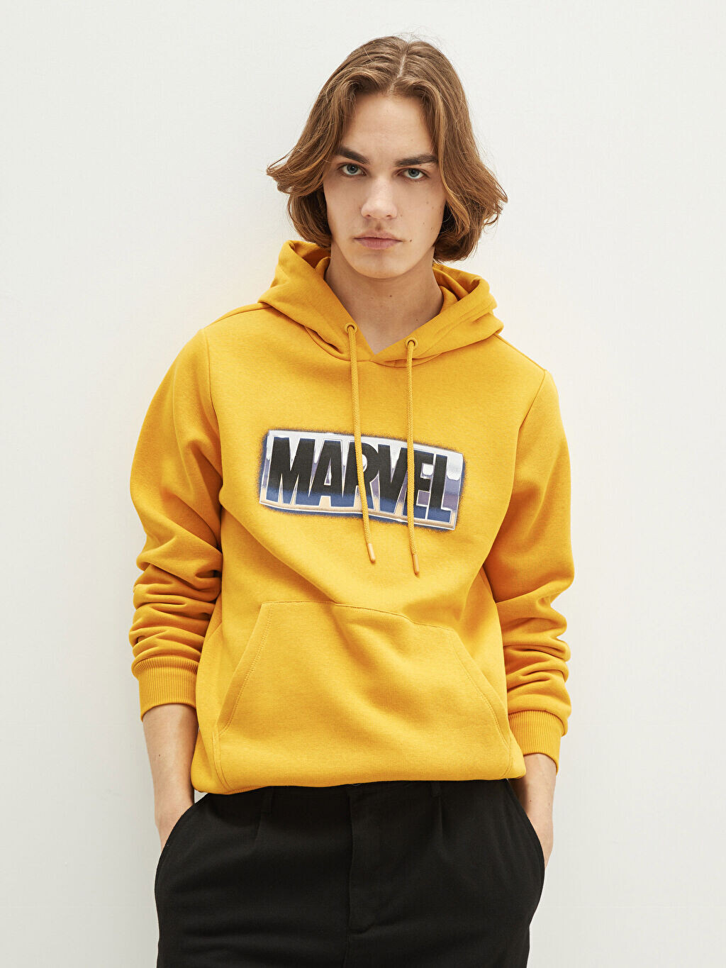 

Толстая мужская толстовка с капюшоном и длинными рукавами с принтом Marvel LCW Casual, Оранжевый