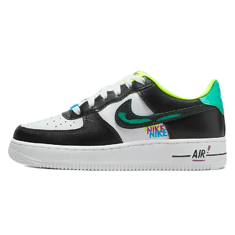 Кроссовки Nike Air Force 1 LV8, белый/черный/зеленый - фото