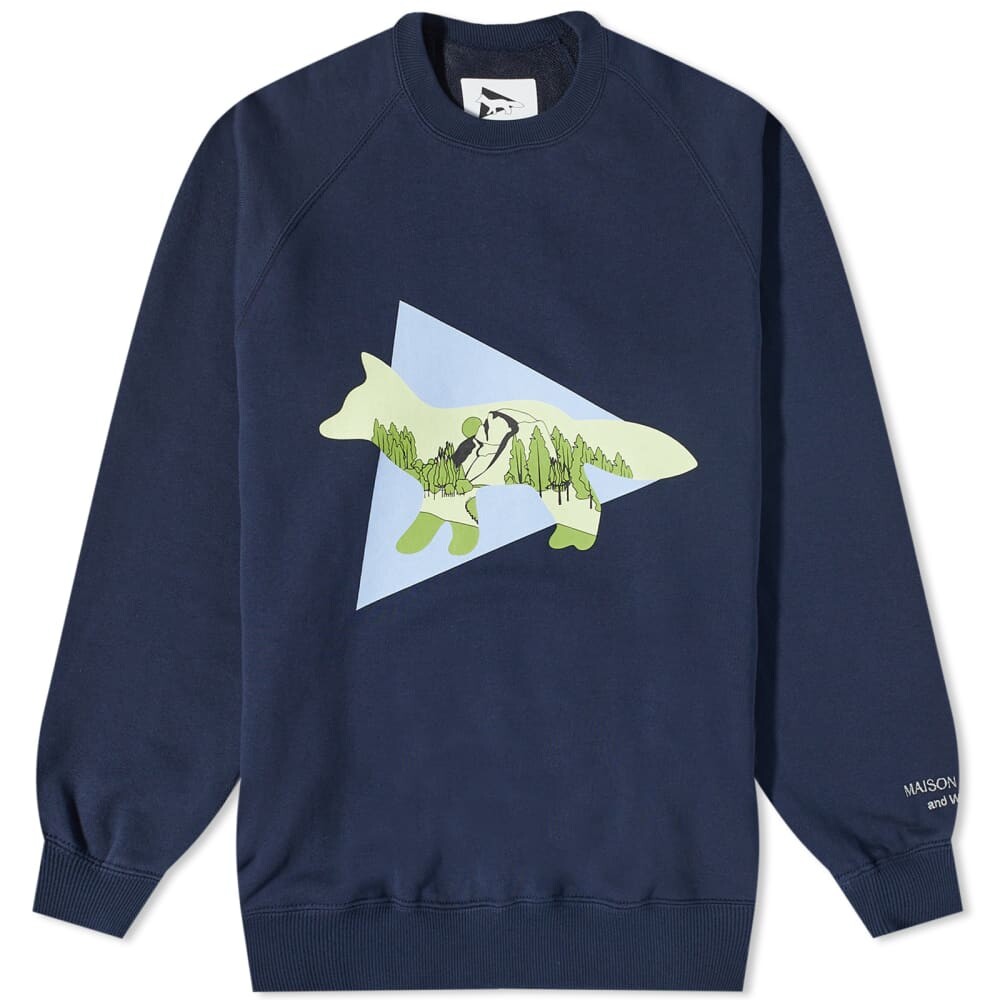 

Толстовка and wander x Maison Kitsuné Crew Sweat, Серый