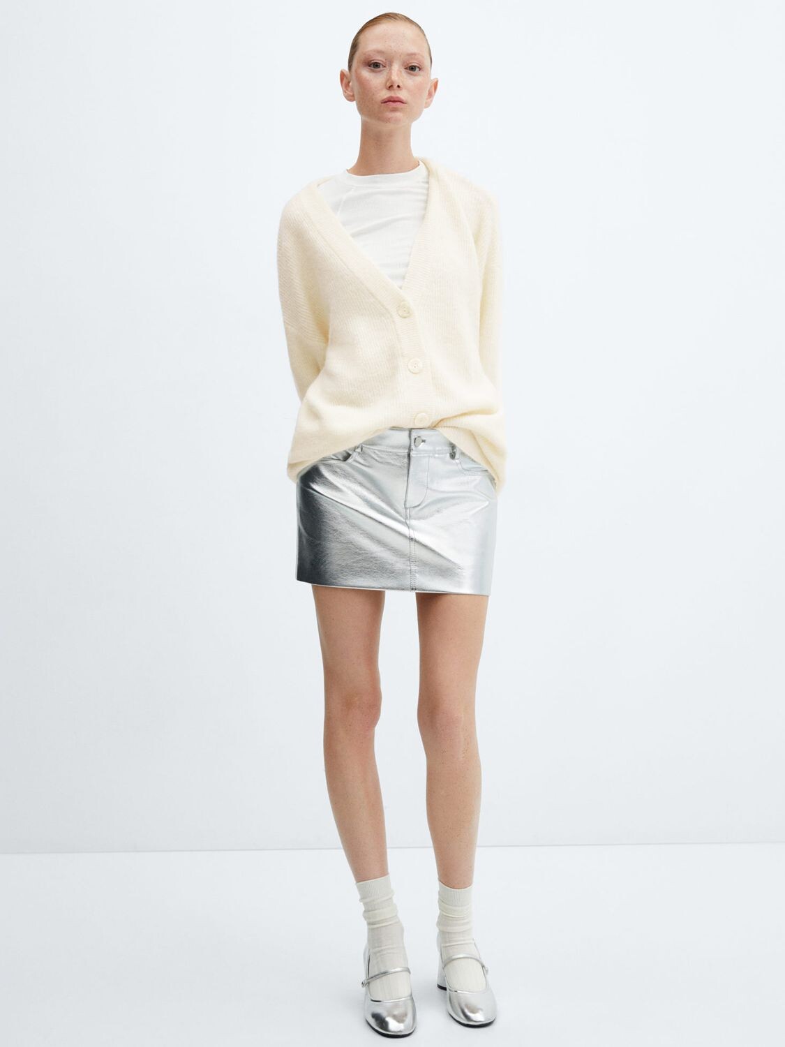 

Кардиган из смесовой шерсти Franca Mango, белый