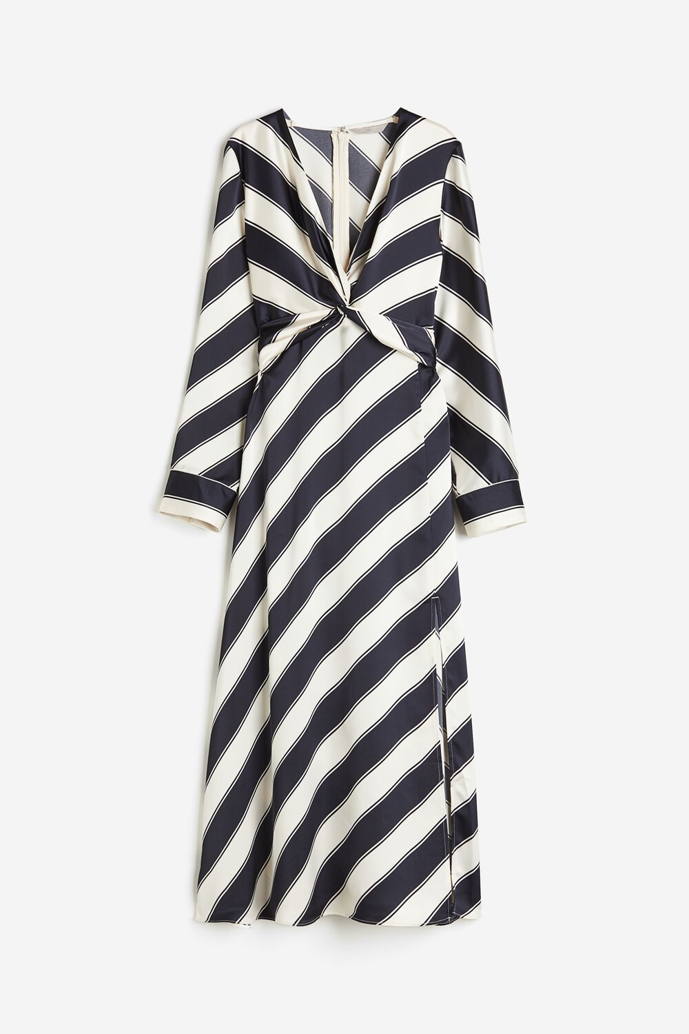 

Платье H&M Twist-detail Satin, кремовый/черный