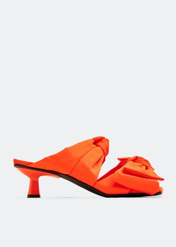 

Сандалии GANNI Soft Bow kitten heel sandals, оранжевый