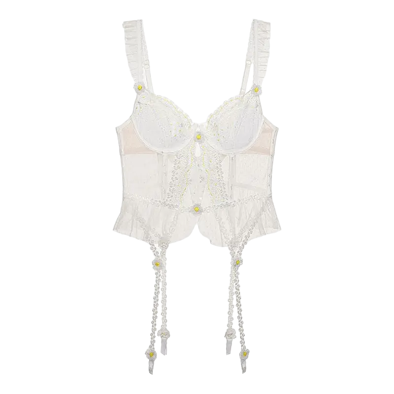 

Бюстье Victoria's Secret For Love & Lemons 3D Daisy, желтый/белый