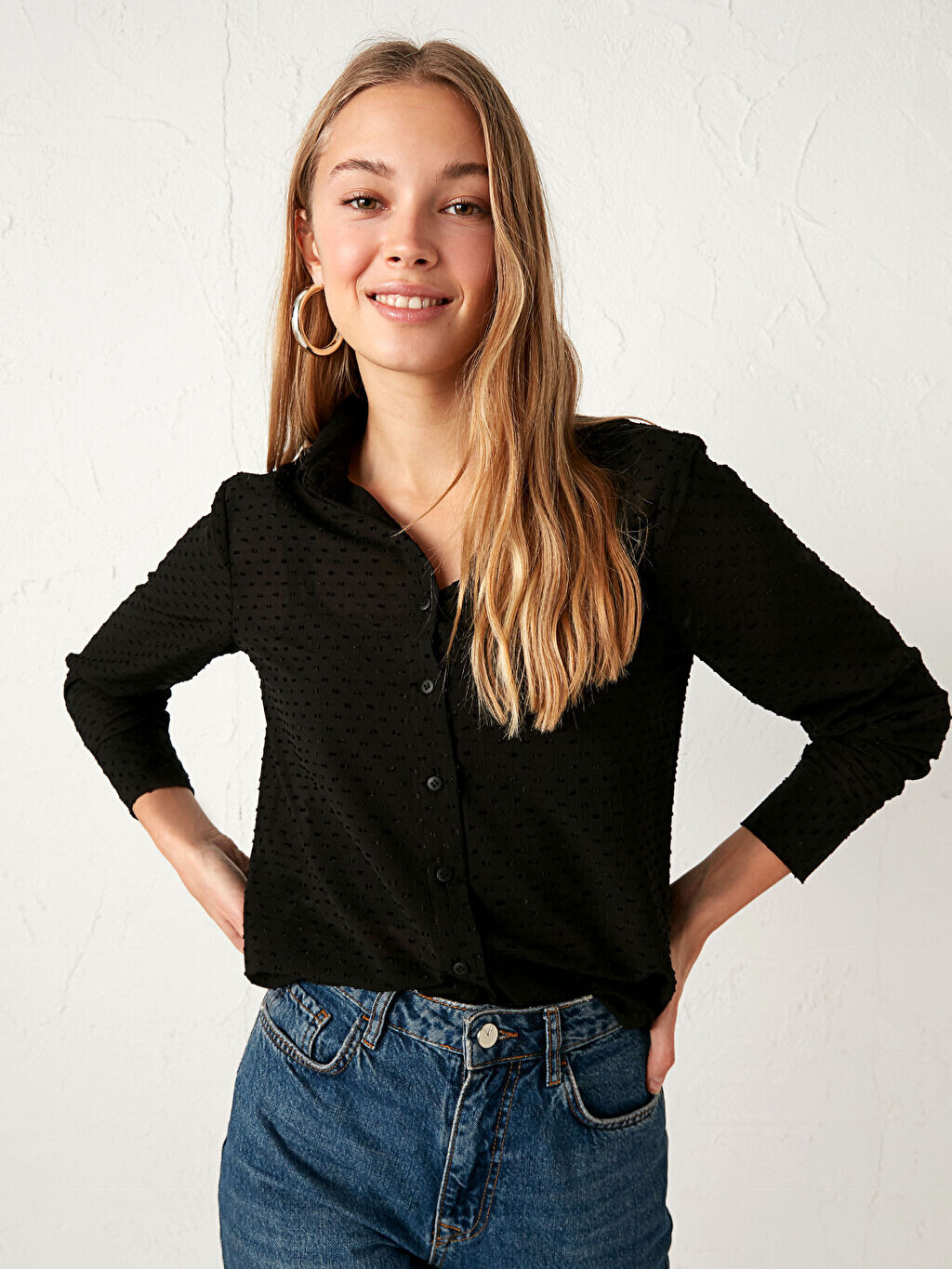 

Рубашка из поплина в горошек LCW Casual