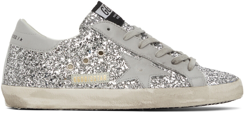 

Эксклюзивные кроссовки SSENSE Glitter Superstar Golden Goose