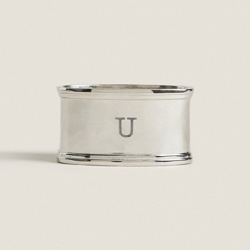

Кольцо для салфеток с буквой "U" Zara Home Letter, серебристый