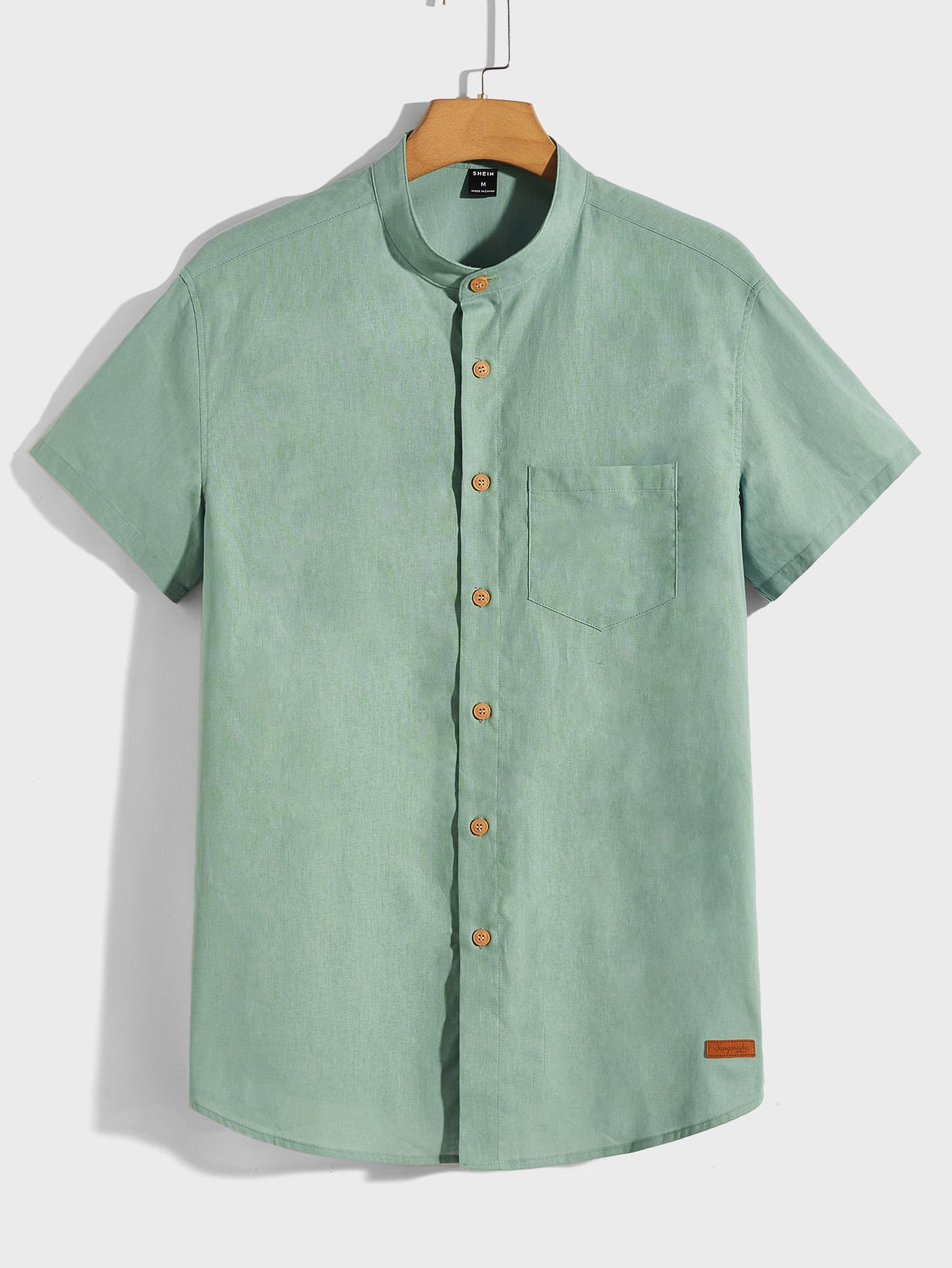 цена Мужская тканая рубашка Manfinity Homme с карманами, мятно-зеленый
