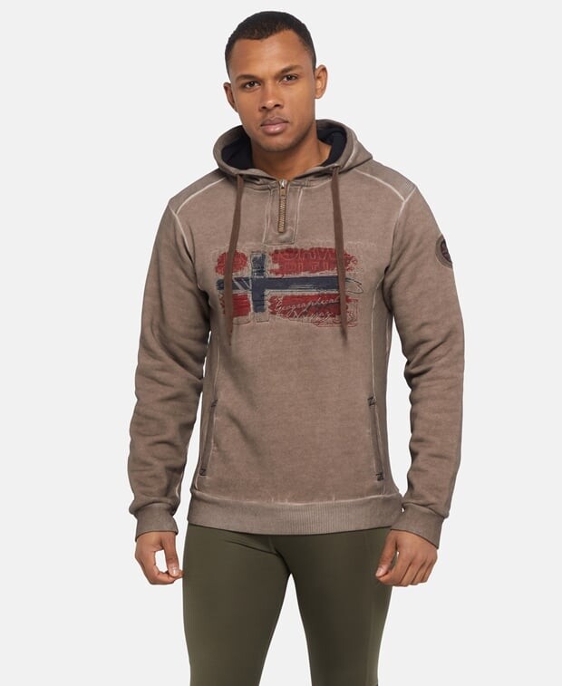 

Толстовка с капюшоном Geographical Norway, серо-коричневый