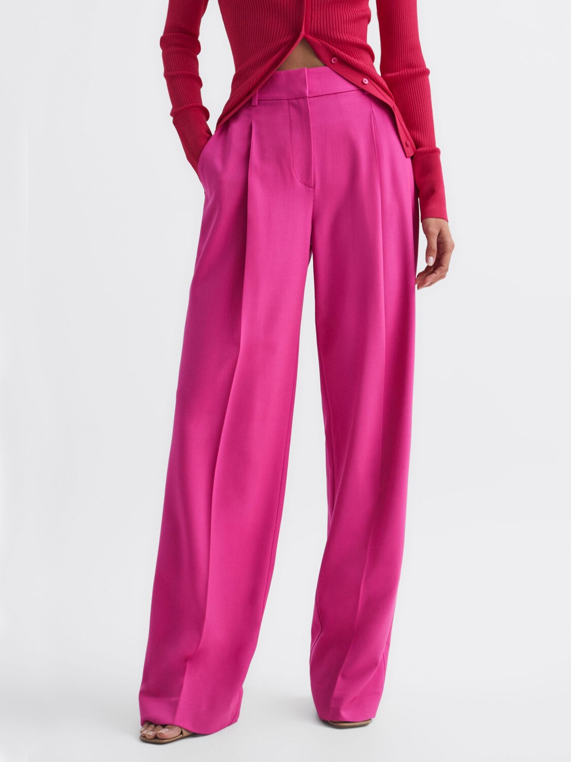 

Шерстяные брюки Reiss Crista, розовые