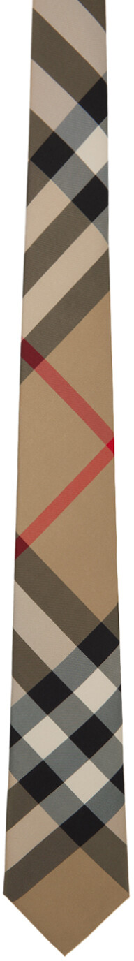 

Бежевый галстук в клетку Burberry, цвет Archive beige
