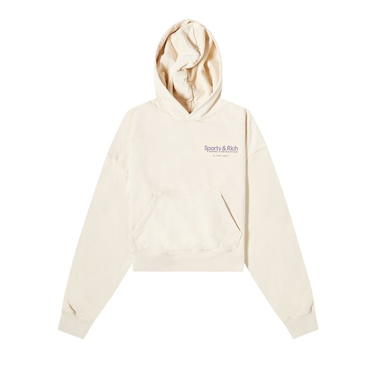 

Худи Sporty & Rich Club Cropped 'Cream/Faded Lilac', кремовый, Бежевый