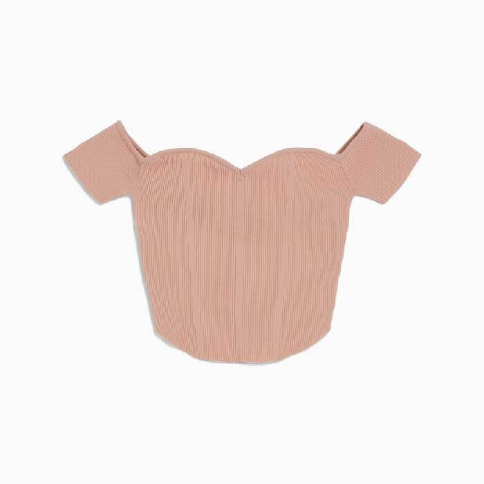 

Топ Bershka Shoulder Corset, розовый