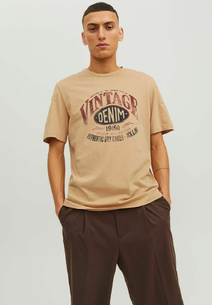 

Футболка с принтом VINTAGE Jack & Jones, песочный