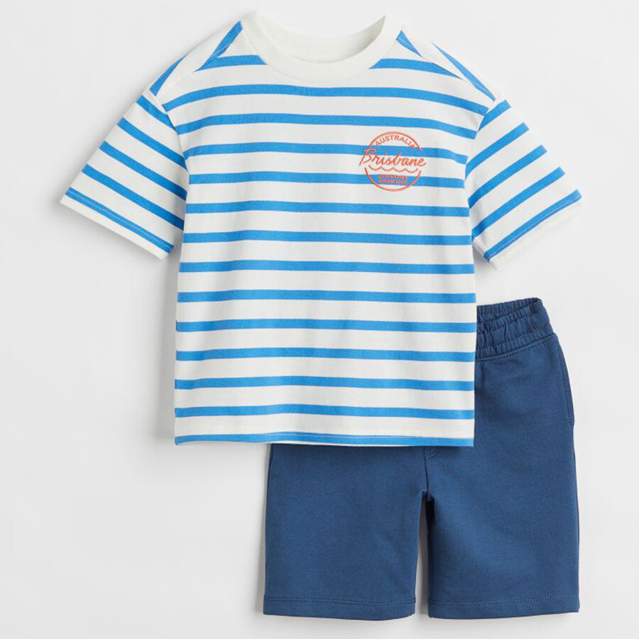 

Набор из 2 предметов H&M Striped, белый/синий