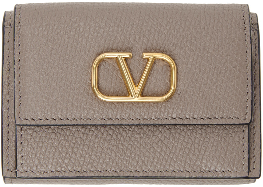 

Мини-кошелек тройного сложения Taupe Valentino Garavani