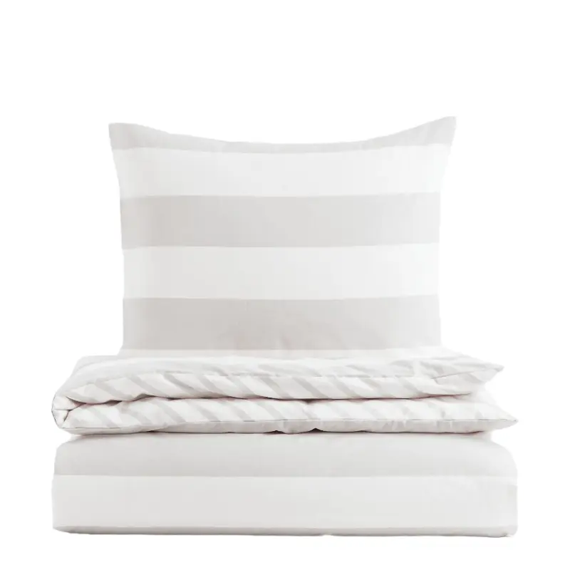 

Комплект односпального постельного белья H&M Home, серый/полосатый