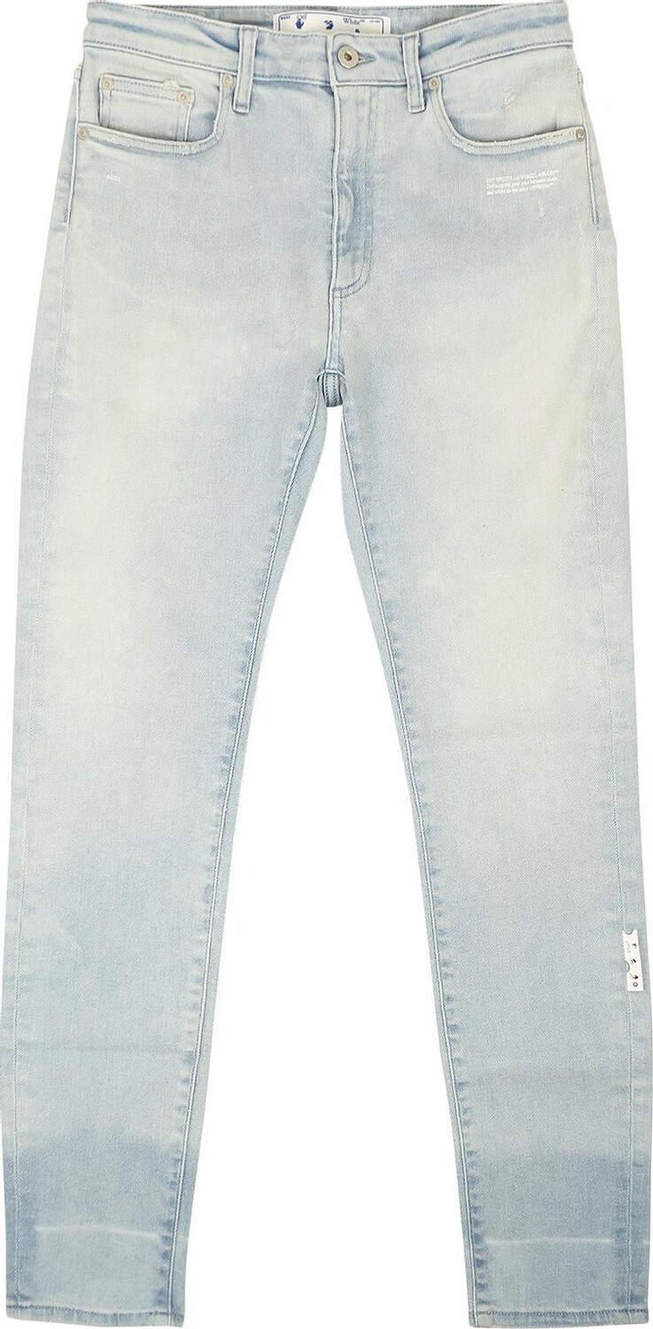 

Джинсы Off-White Bleached Skinny Denim Jeans 'Light Blue', синий