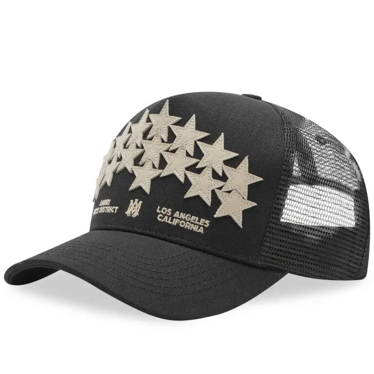 Бейсболка Amiri Leather Star Trucker, черный 1шт унисекс кепка дальнобойщика с принтом бейсболка шляпа от солнца для повседневного использования черное и белое