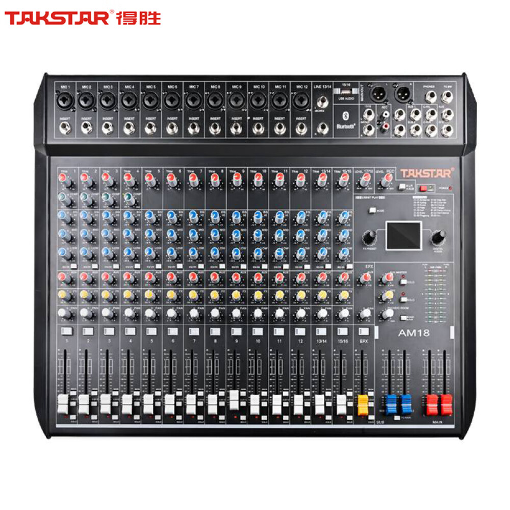 Стереофонический микшер Takstar AM18 18-канальный с Bluetooth USB-устройством эффектов