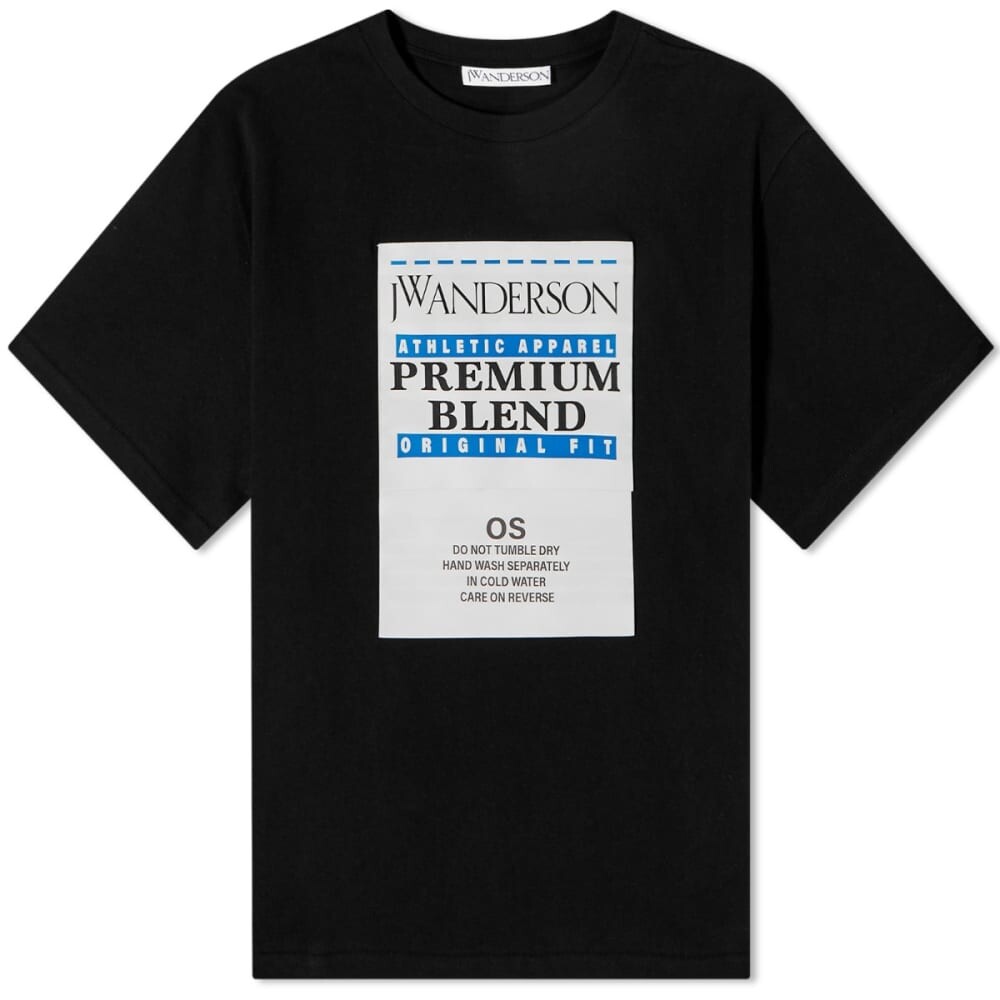 

Футболка JW Anderson Classic Fit Care Label Tee, Черный