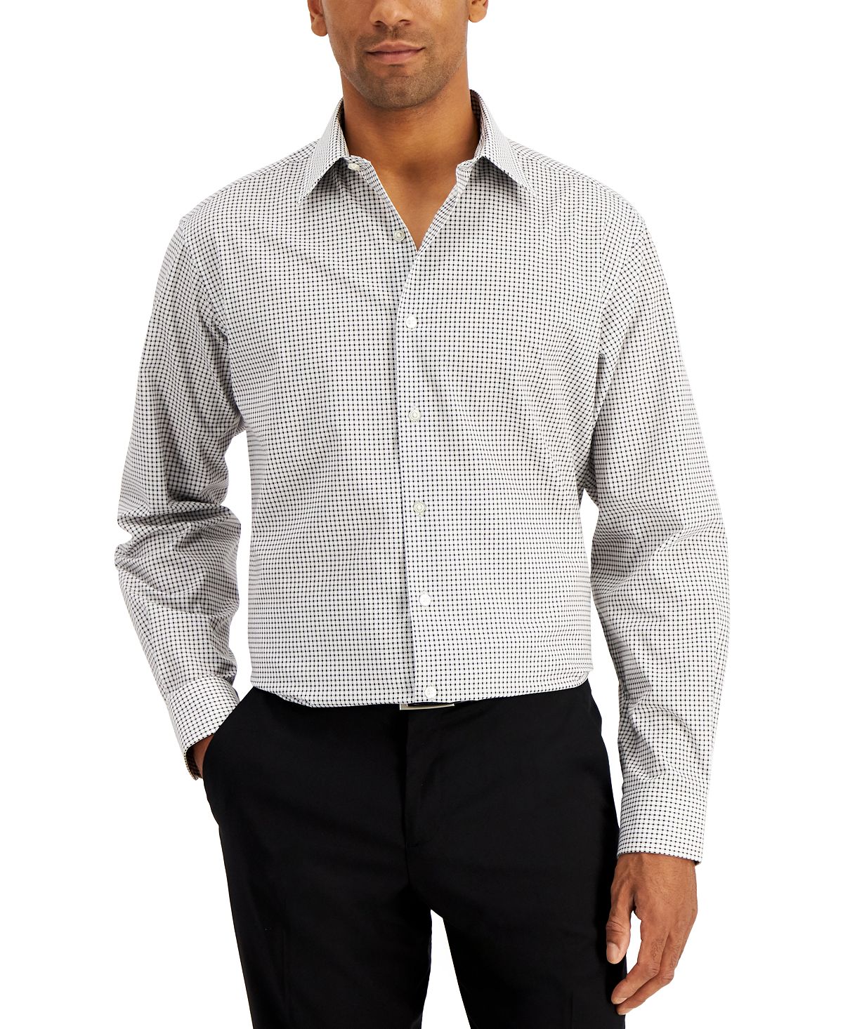 Мужская рубашка классического кроя в клетку, созданная для macy's Club Room, черный