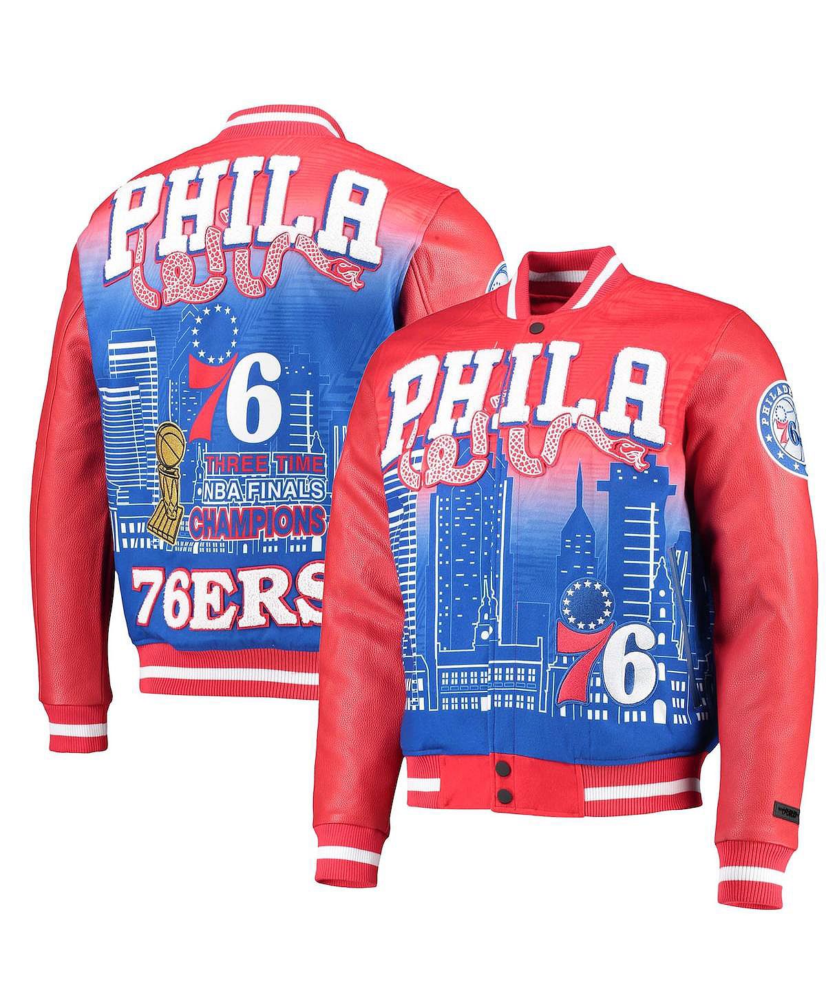 цена Мужская красная куртка philadelphia 76ers remix varsity с молнией во всю длину Pro Standard, красный