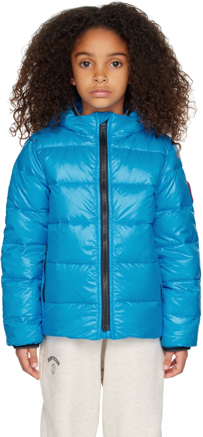 Детская синяя куртка с капюшоном Crofton Canada Goose Kids цена и фото