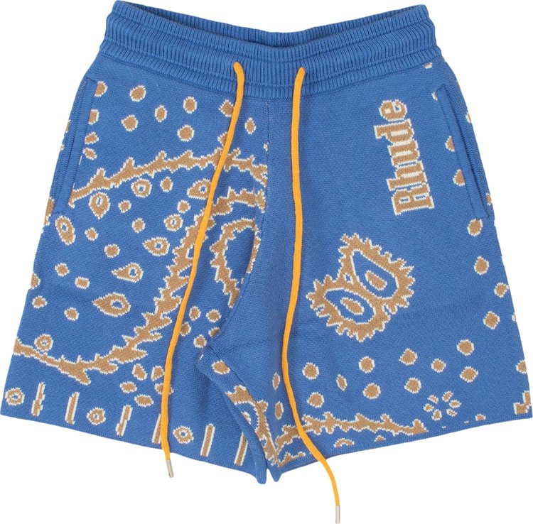Шорты Rhude Bandana Knit Short 'Light Blue/Tan/Creme', синий