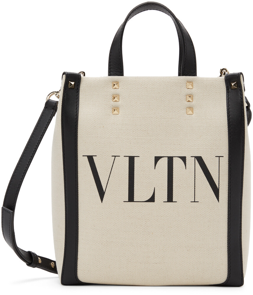 

Сумка-тоут из плотной ткани бежевого цвета \VLTN\"" Valentino Garavani