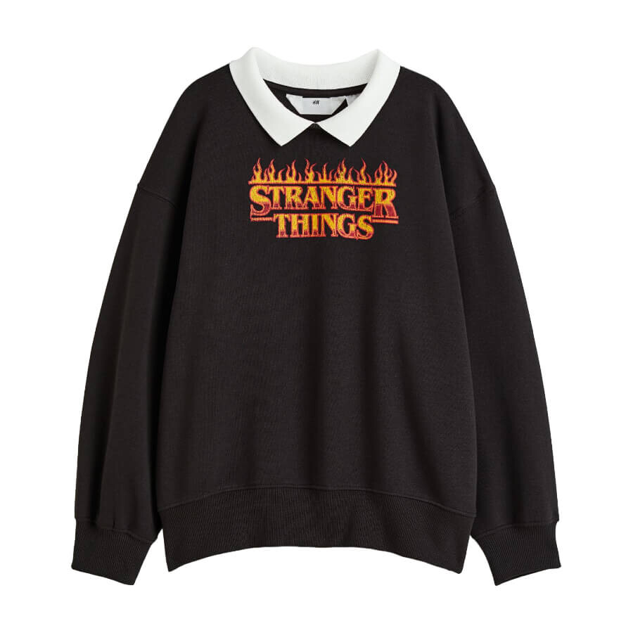 Свитшот H&M Stranger Things Oversized, черный