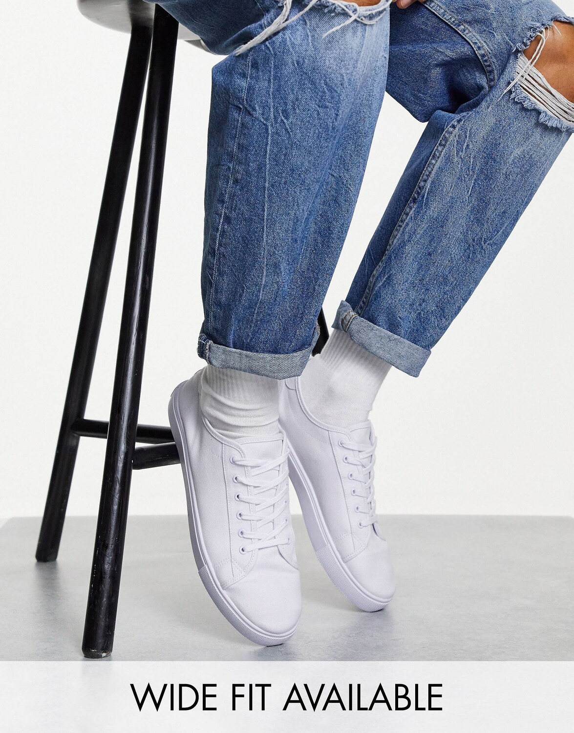 

Белые парусиновые кроссовки ASOS DESIGN