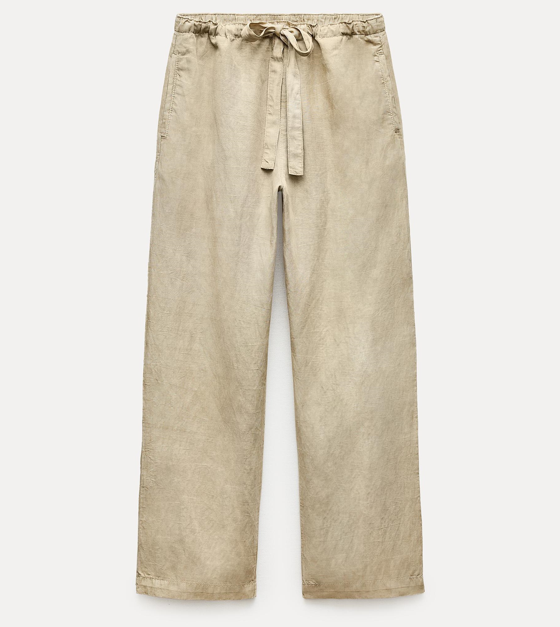брюки zara textured pyjama style темно серый Брюки Zara Zw Collection Pyjama-style, хаки