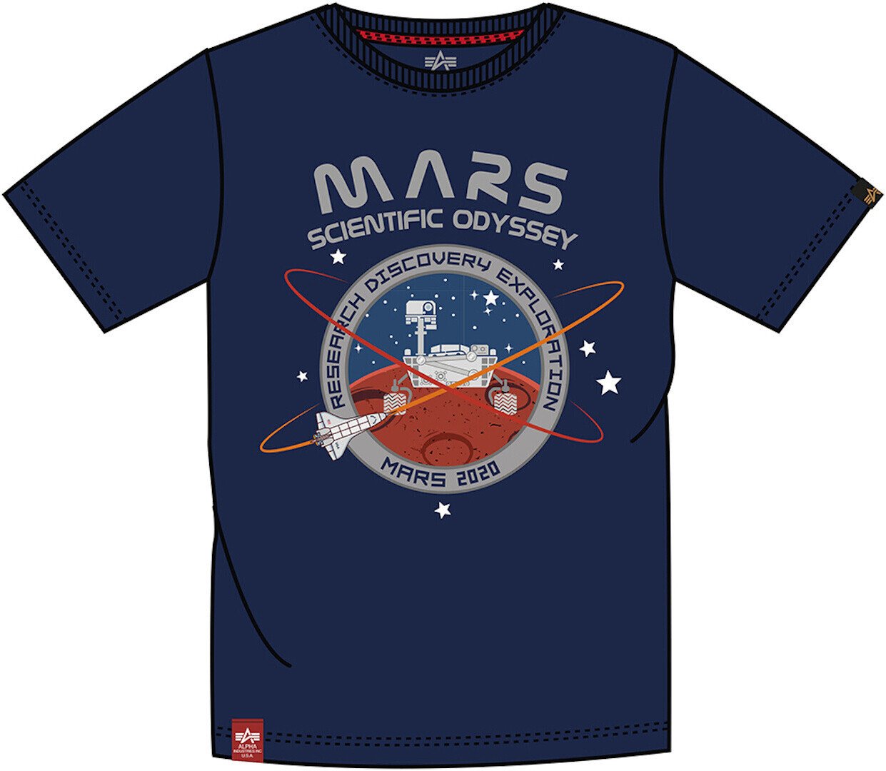 

Футболка Alpha Industries Mission to Mars, темно-синяя