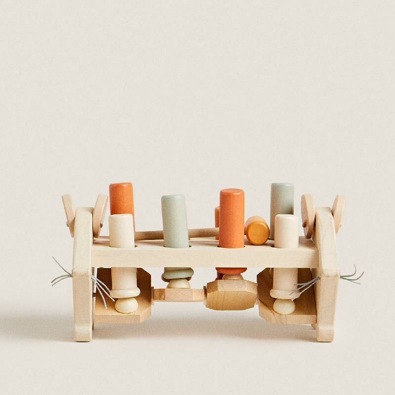 

Игрушка-молоток деревянная Zara Home Mouse-Shaped Hammer And Peg Toy, деревянный
