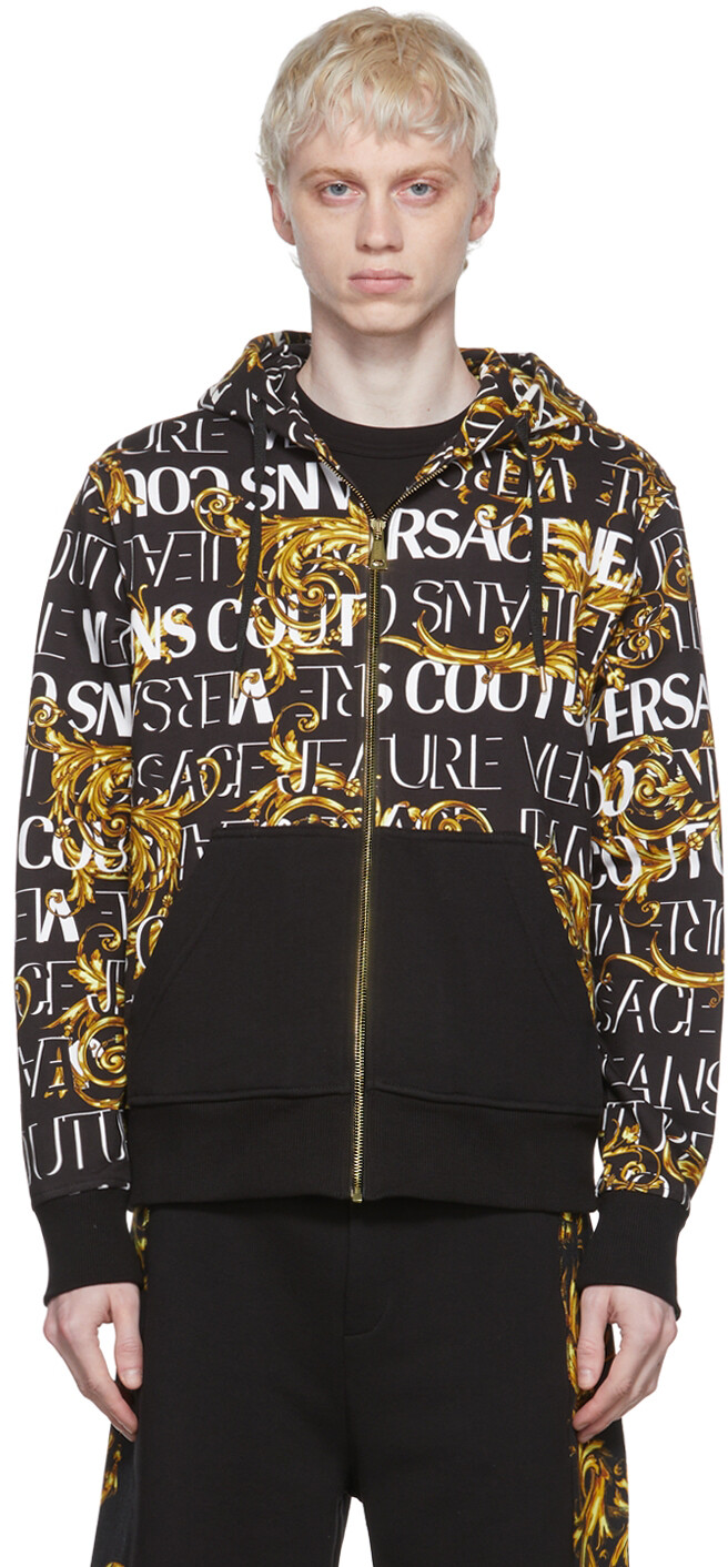 

Черный худи из хлопка Versace Jeans Couture