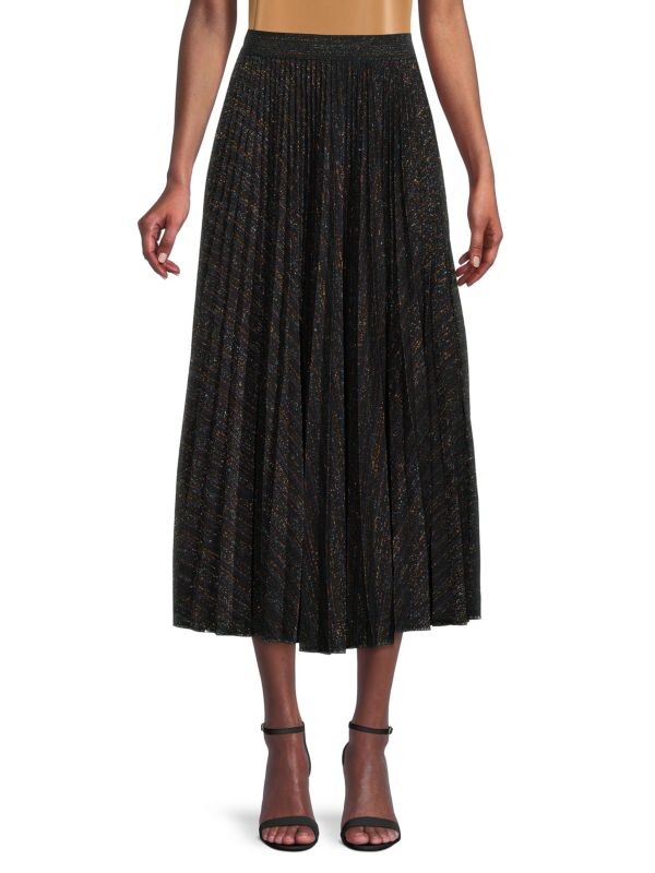 

Блестящая плиссированная юбка-миди Missoni с оконтовкой, черный