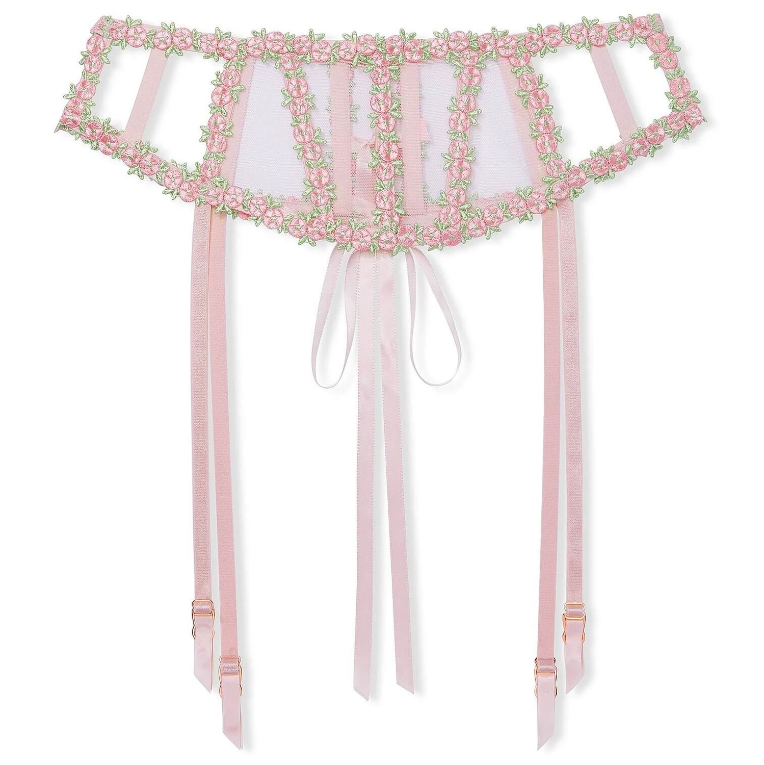 

Подвязки Victoria's Secret Dream Angels Rosebud Embroidery, бежевый/розовый