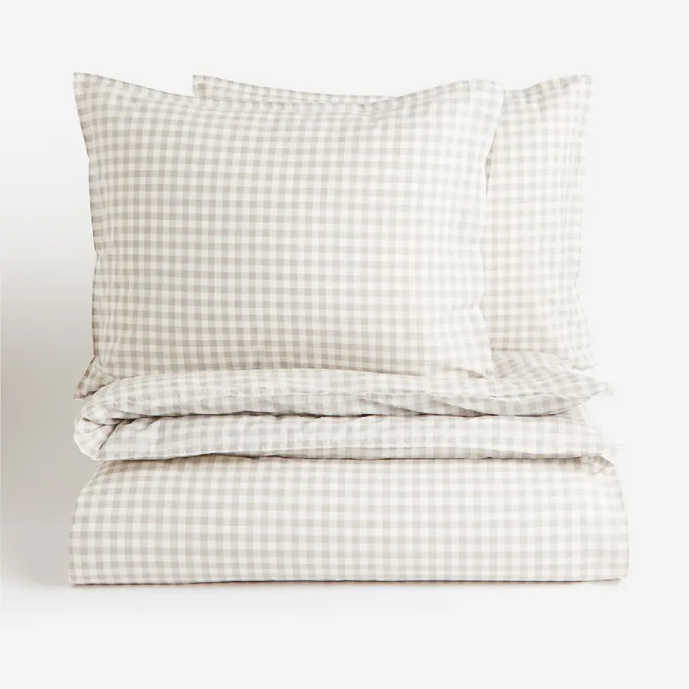 

Комплект двуспального постельного белья H&M Home Patterned, бежевый