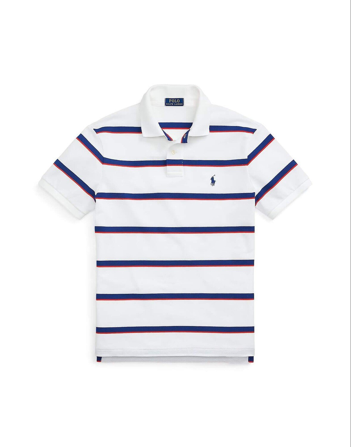 

Рубашка поло Slim Fit в полоску с сеткой Polo Ralph Lauren, белый