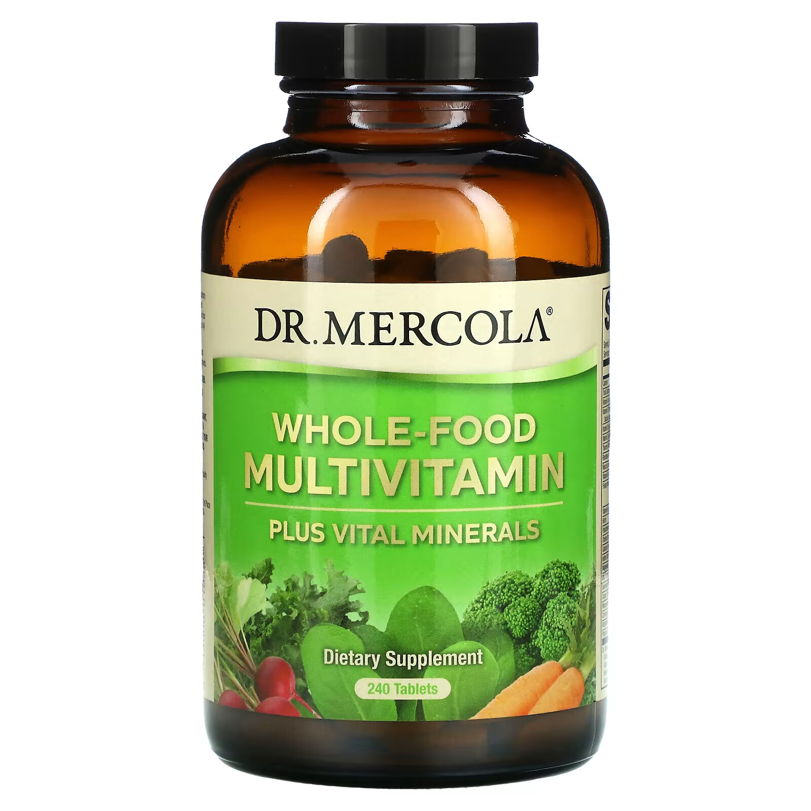 Dr. Mercola, цельнопищевые мультивитамины и жизненно важные минералы, 240 таблеток dr mercola жевательные мультивитамины для детей 60 таблеток