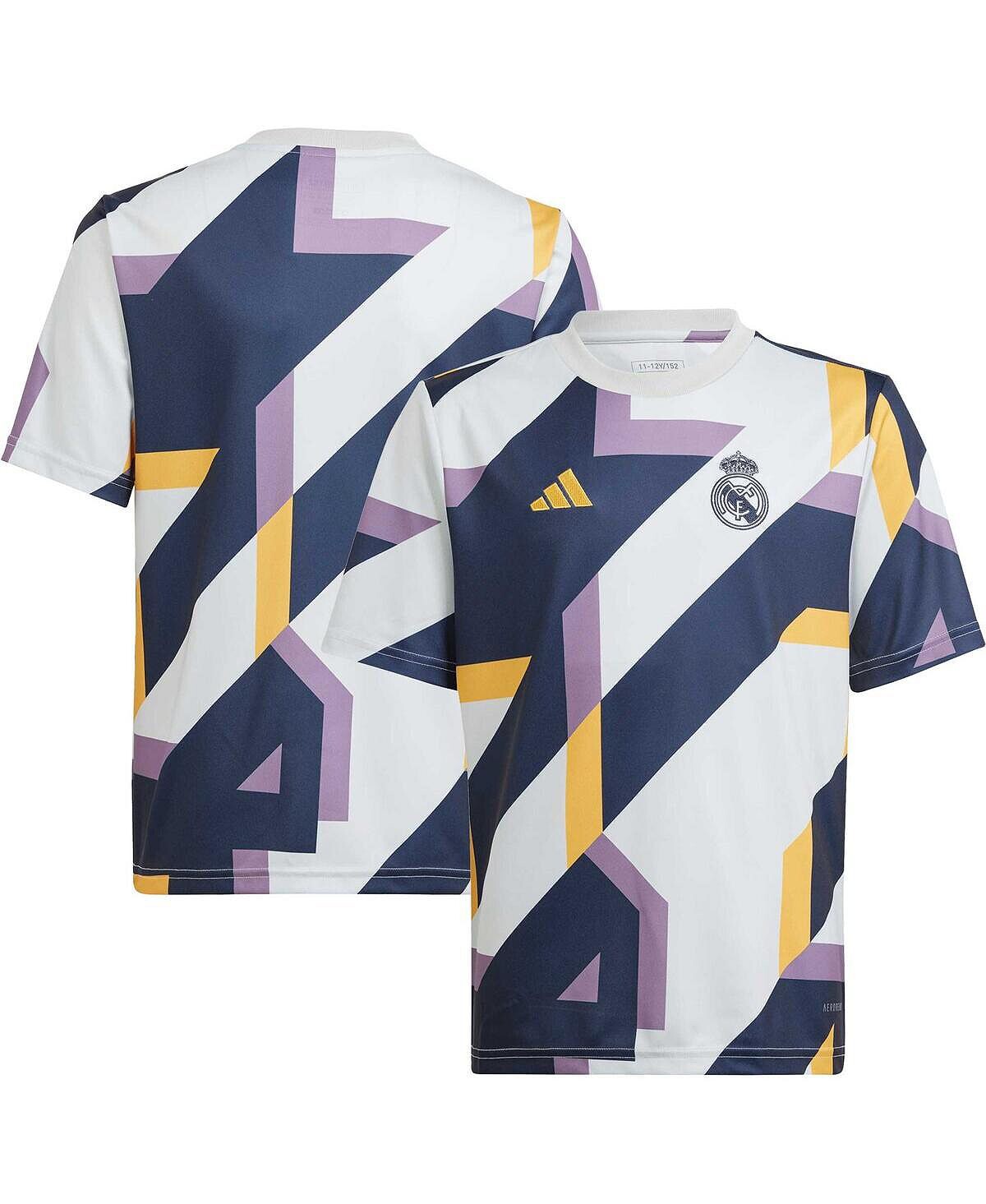 

Big Boys White Real Madrid 2023/24 Предматчевый топ adidas
