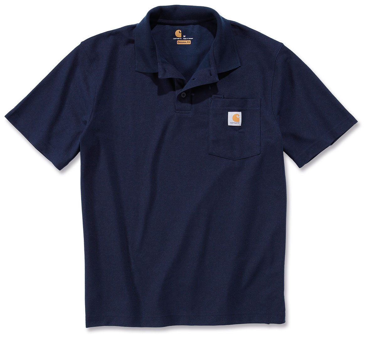 Рубашка поло Carhartt Contractors Work Pocket, темно-синий поло спортивное shires aubrion parsons tech xs темно синий великобритания